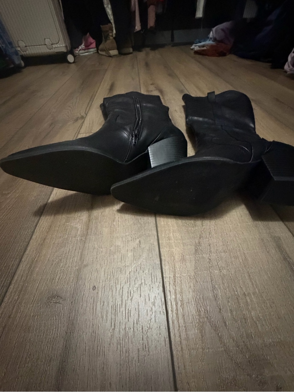 Classic Black Women's Ankle Boots with Block Heel
